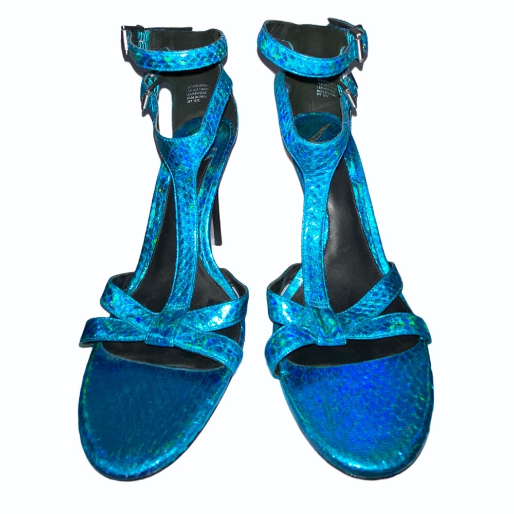 Brian Atwood Metallic Blue Python - image 3